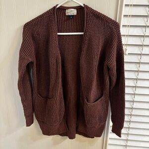 Universal Thread Rich Brown Open-Front Cardigan